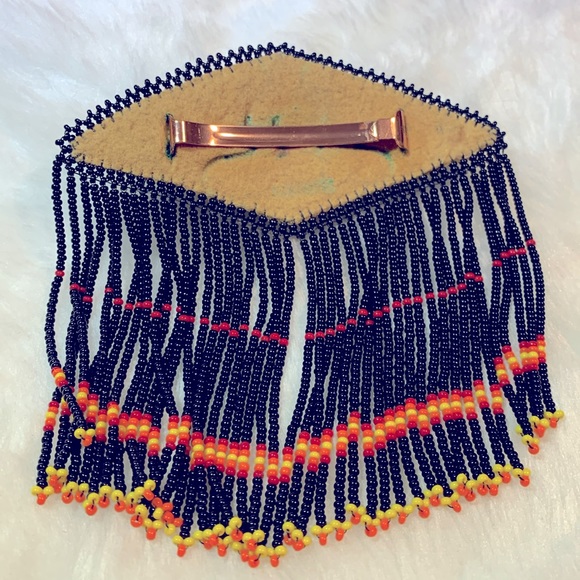 💝 Native American Beaded Hair Clip Barrette Handmade - Picture 2 of 3